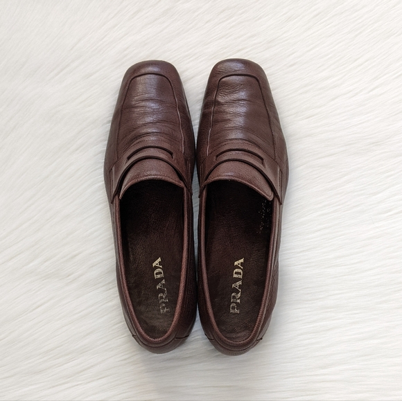 Men\'s Prada Brown Leather Penny Loafer Dress Shoes | Size 13** main image 8